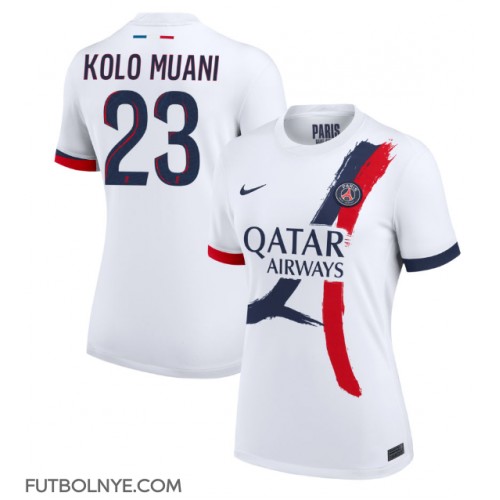 Camiseta Paris Saint-Germain Randal Kolo Muani #23 Visitante Equipación para mujer 2024-25 manga corta